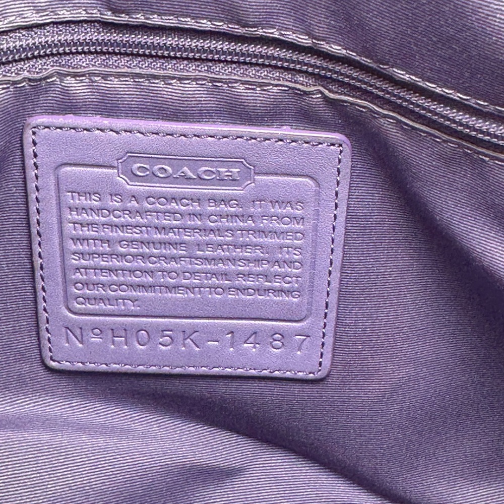 Vintage Coach SoHo Slim Duffle Shoulder Bag/Crossbody #1486 Purple Suede Y2K - Picture 3 of 14